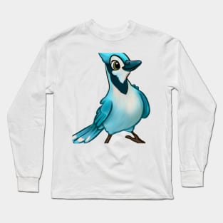 Cute Blue Jay Drawing Long Sleeve T-Shirt